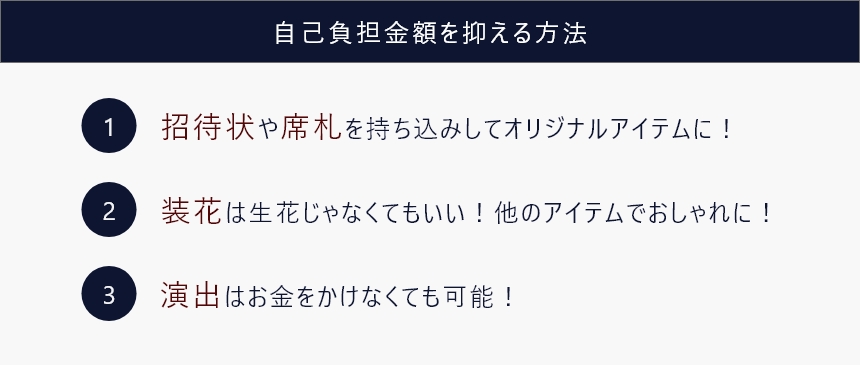 結婚式で自己負担額を抑える方法の図の画像